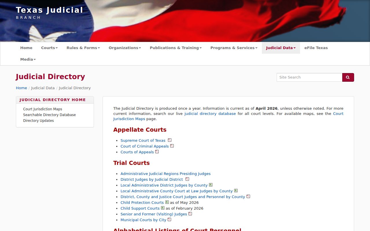 Deaf Smith County warrant search court contacts in the Texas Judicial Branch directory