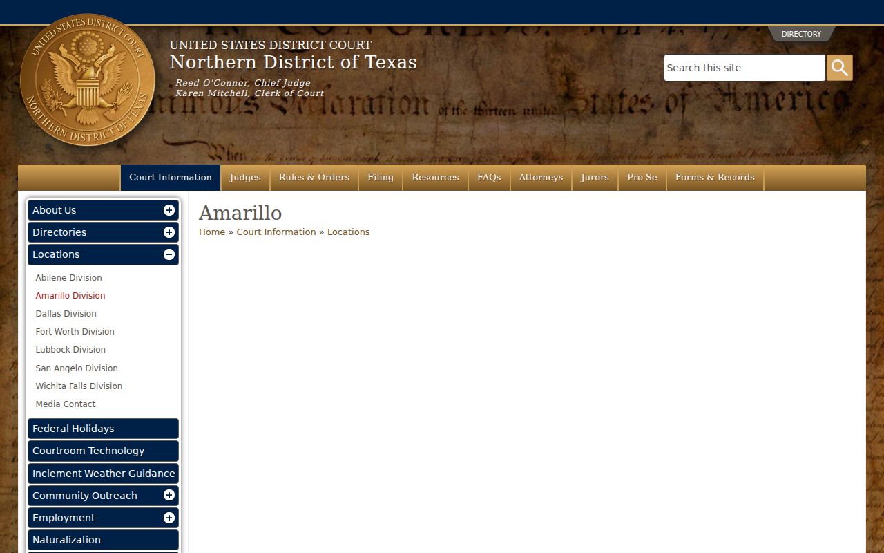 Deaf Smith County warrant records federal questions route to the Amarillo courthouse