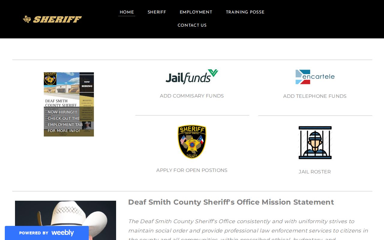 Deaf Smith County active warrant records agency route through the Sheriff's Office